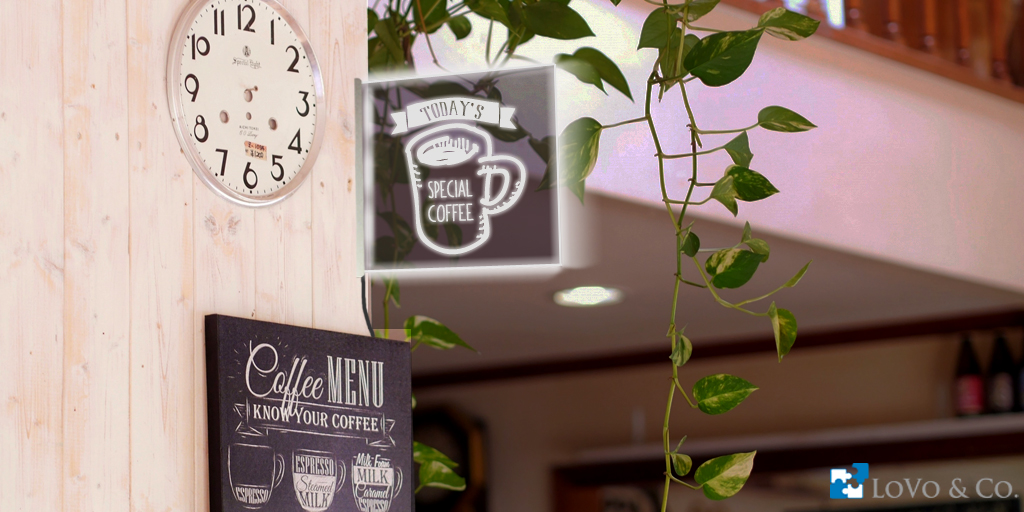 カフェのLED店舗看板